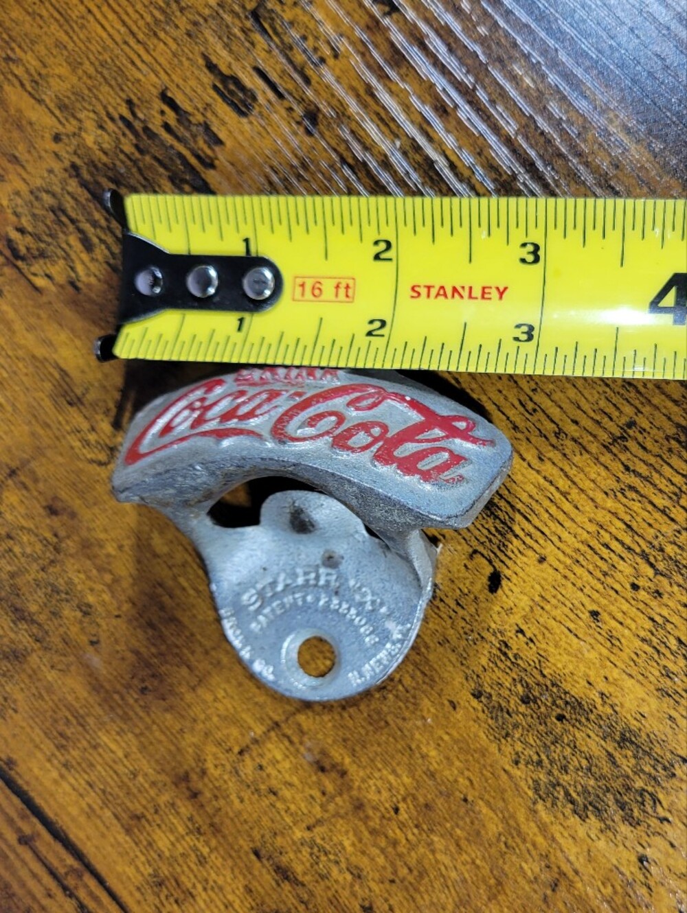 Vintage starr x Coca-Cola Red and Silver Wall Mounted Bottle Opener - Picture 7 of 10